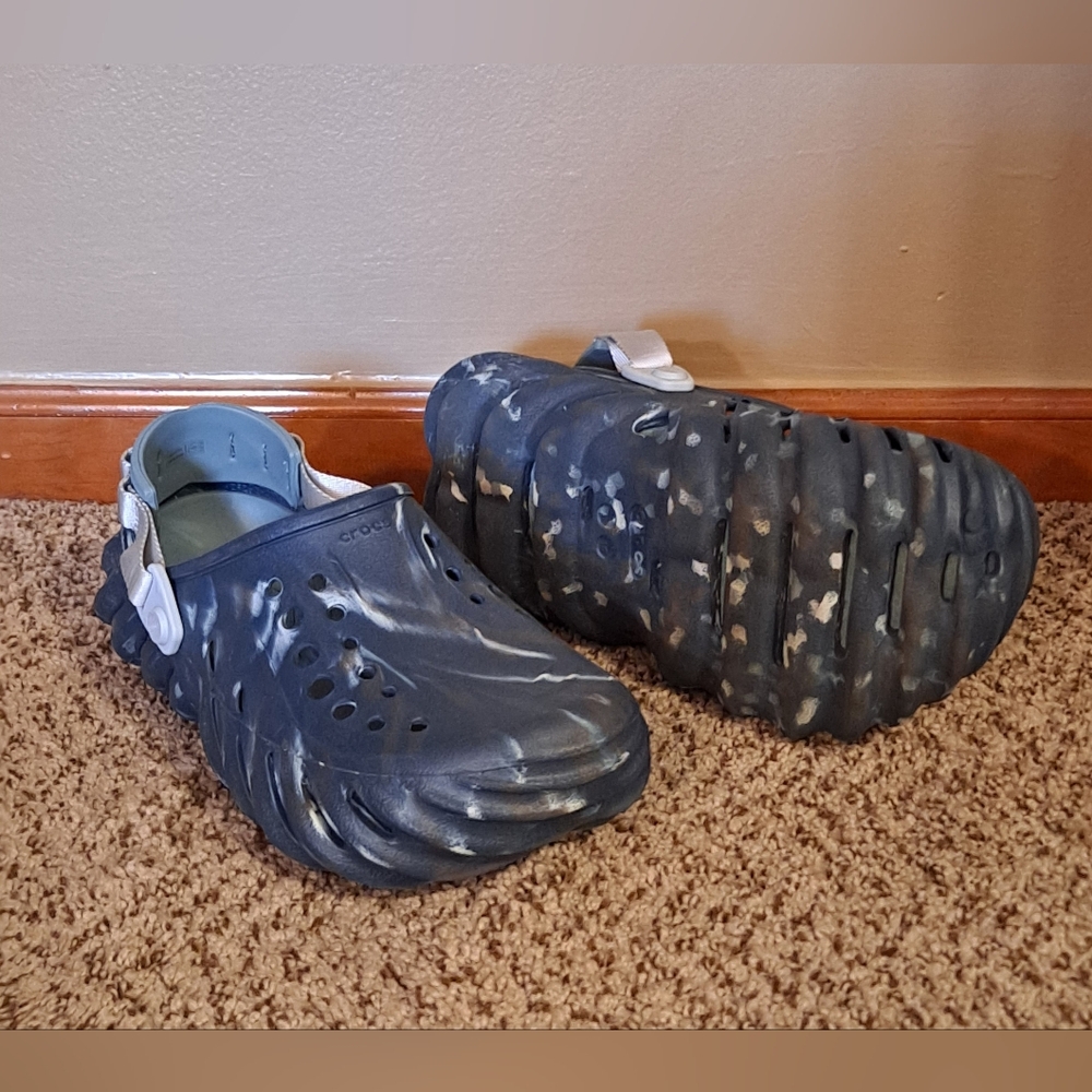 Crocs Echo Slip On Blue Marbled Clogs Size Men 8 Women 10